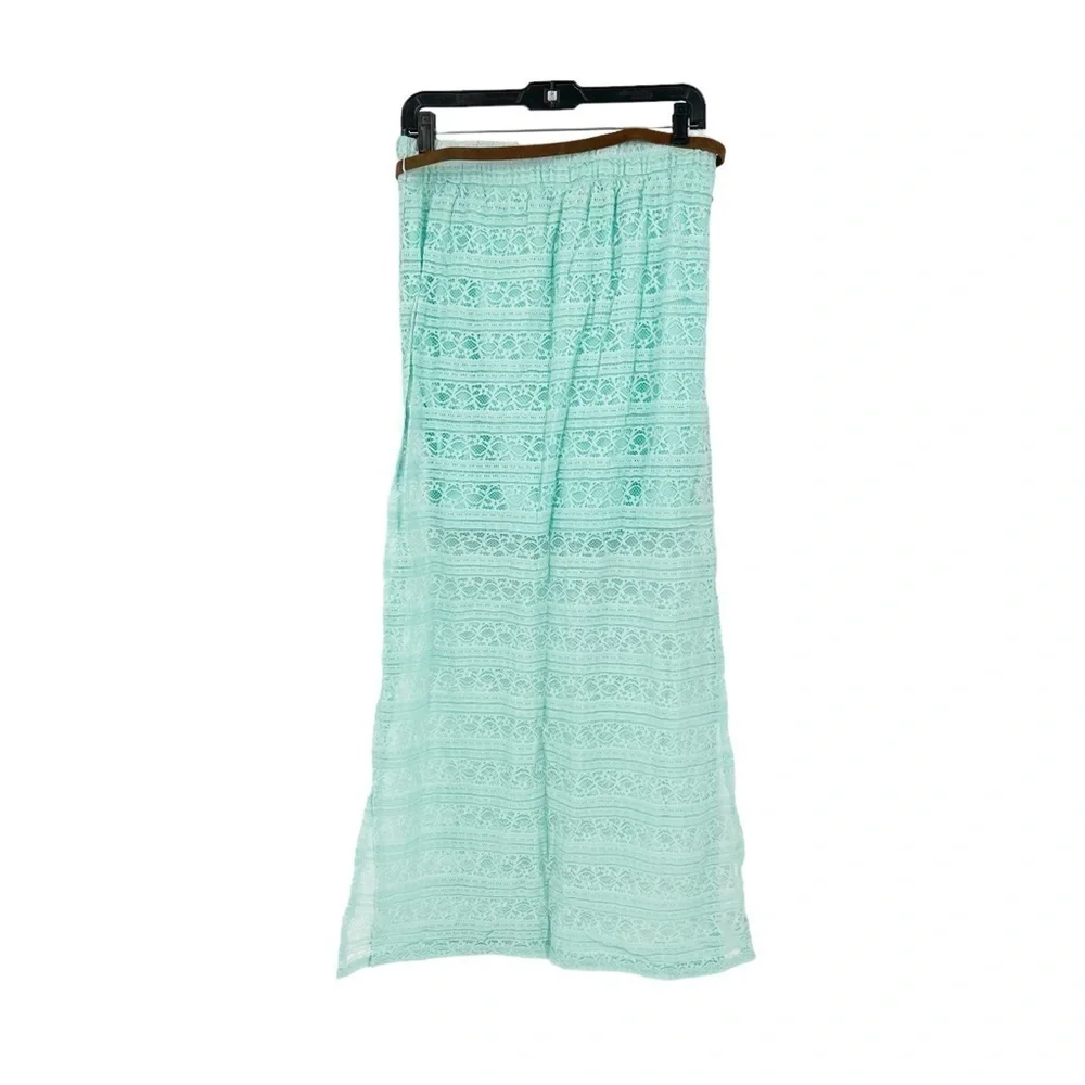 No Boundaries Mint Green Lace Maxi Skirt Large Boho Festival Summer Fairy Whimsy